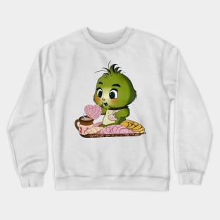 Baby Grinch Pan and Cafe Crewneck Sweatshirt